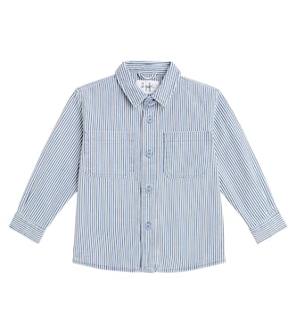 Striped cotton and linen overshirt | Il Gufo
