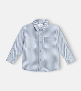 Striped cotton and linen overshirt | Il Gufo
