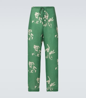 Football linen pajama pants | Bode