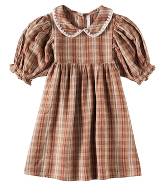 Heidi plaid linen-blend dress | Rylee + Cru