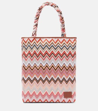 Tote Zigzag Large con ribete de piel | Missoni