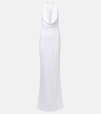 Halterneck draped gown | Norma Kamali
