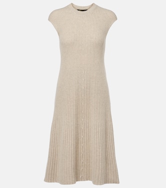 Vestido midi de cachemir acanalado | Loro Piana