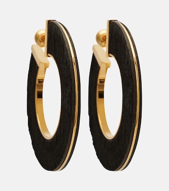 Blade Medium leather hoop earrings | Alaïa