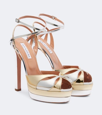 Moves 130 mirrored leather platform sandals | Aquazzura