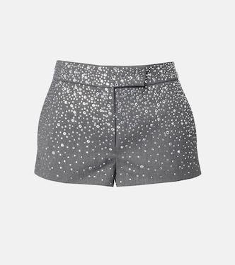 Low-rise crystal-embellished micro shorts | Alex Perry