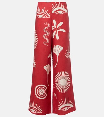 Toya printed linen wide-leg pants | Cala de la Cruz