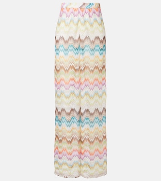 Gerade Hose Zigzag aus Häkelstrick | Missoni