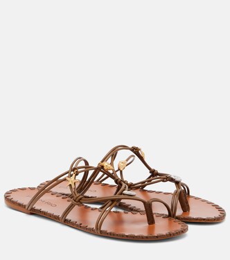 Embellished leather sandals | Farm Rio