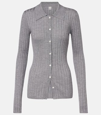 Ribbed-knit cashmere and silk cardigan | Toteme