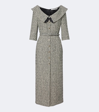 Belted cotton and wool-blend tweed midi dress | Alessandra Rich