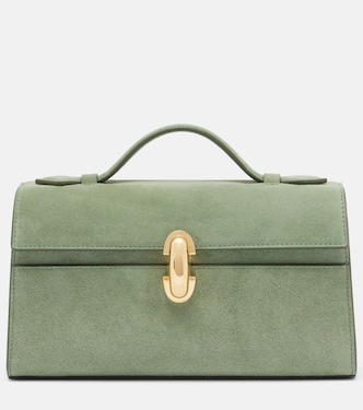 Symmetry Pochette Small suede top-handle bag | Savette