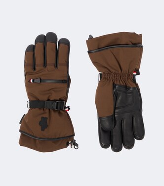 Leather-trimmed ski gloves | Moncler Grenoble