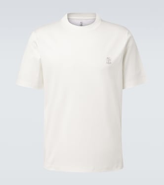 Logo cotton jersey T-shirt  | Brunello Cucinelli