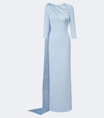 Vestido de fiesta de crepé drapeado con satén | Safiyaa