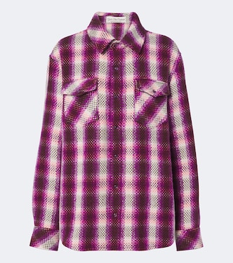 Frontier plaid cashmere shirt with amethysts | God's True Cashmere