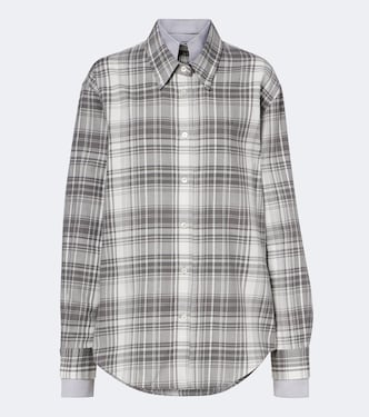 Checked layered cotton flannel shirt | Acne Studios