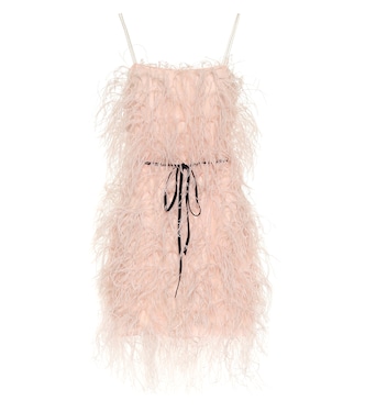 Robe en tulle à plumes | Monique Lhuillier