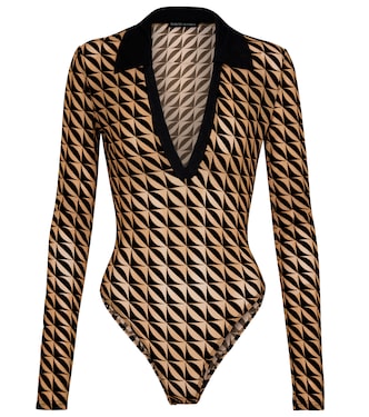 Body aus Jacquard-Mesh | David Koma