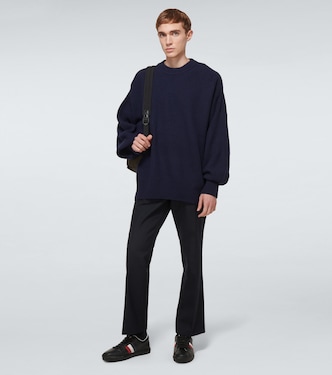 2 Moncler 1952 logo cashmere sweater in blue - Moncler Genius