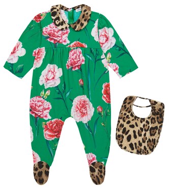 Baby printed onesie and bib set | Dolce&Gabbana Kids