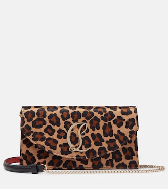 Loubi54 leopard-print satin clutch | Christian Louboutin