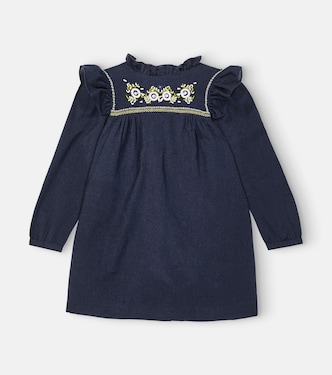 Tilia embroidered wool and cotton dress | Bonpoint