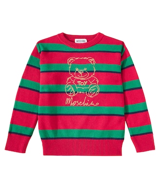 Teddy Bear striped cotton and wool sweater | Moschino Kids