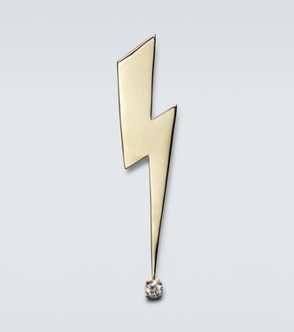 Lightning Bolt 14kt gold and diamond brooch | Sydney Evan