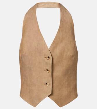 Sauro open-back linen vest | Max Mara