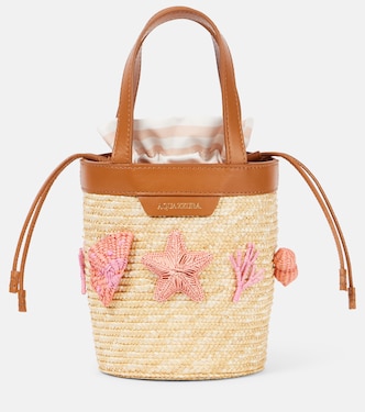 Marea Small appliqué raffia bucket bag | Aquazzura