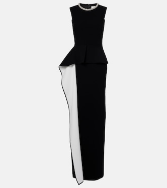 Embellished peplum satin crêpe gown | Roland Mouret
