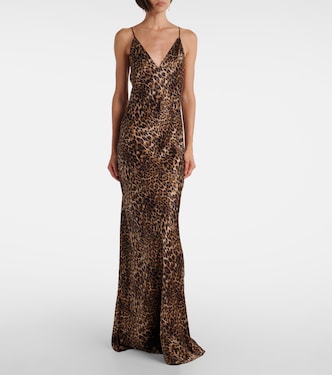 Ira leopard-print silk gown in brown - Nili Lotan | Mytheresa