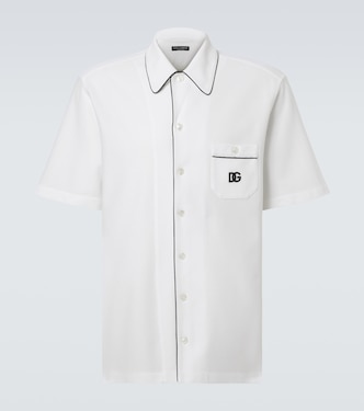 DG cotton and silk piqué bowling shirt | Dolce&Gabbana