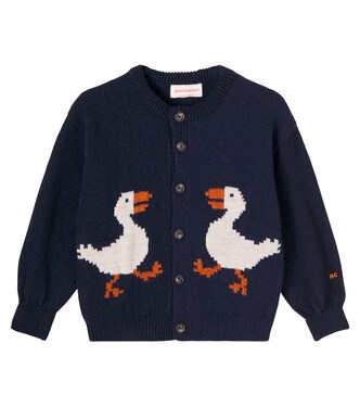 La Oca ribbed-knit wool-blend cardigan | Bobo Choses