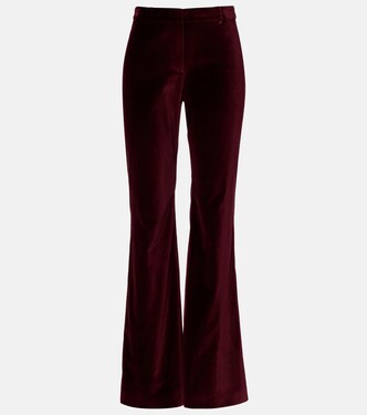 Mid-rise cotton velvet flared pants | Etro