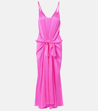 Gathered silk maxi dress | JW Anderson