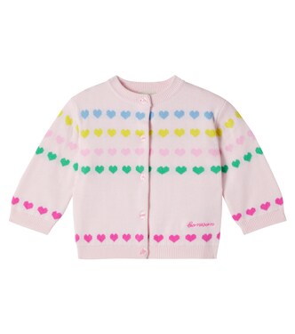 Baby Laligne jacquard cotton cardigan  | Bonton
