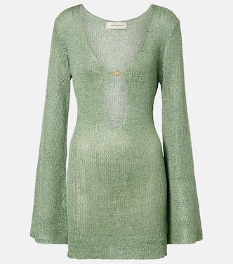 فستان قصير محبوك مزين بالترتر Rey | Bananhot