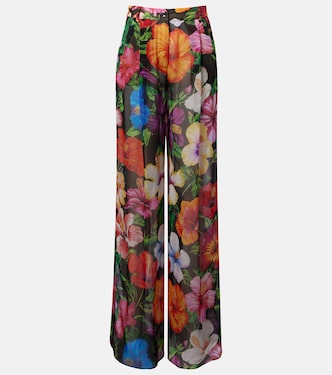 Floral silk chiffon wide-leg pants | Dolce&Gabbana