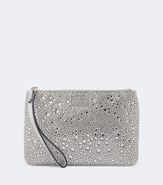 VLogo Swarovski®-embellished leather pouch | Valentino Garavani