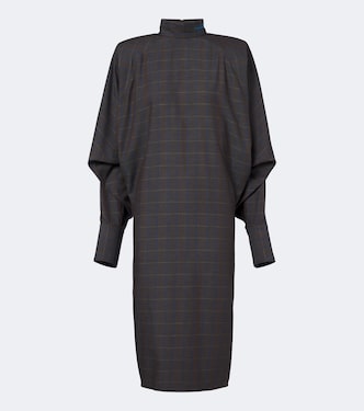 Checked draped midi dress | Mugler