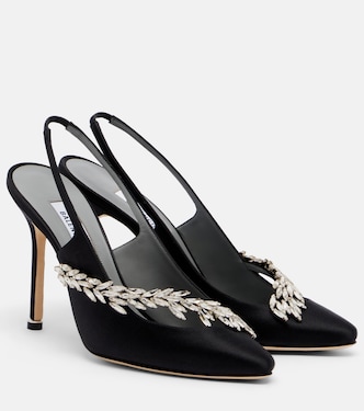 x Manolo Blahnik satin slingback pumps | Balenciaga