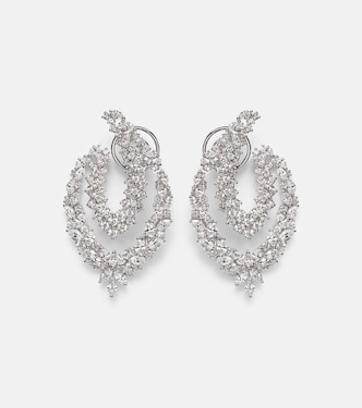 Y-Couture 18kt white gold drop earrings with diamonds | Yeprem