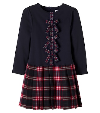 Bow-detail plaid cotton dress | Patachou