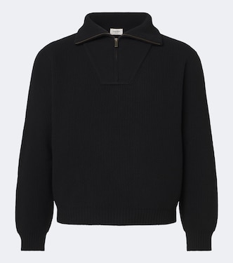 Ribbed-knit wool half-zip sweater | Saint Laurent