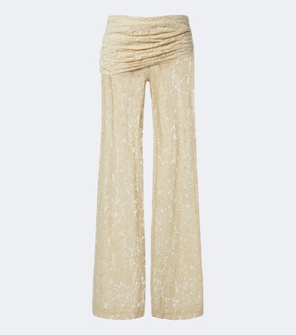 Pantalon ample Rocio en coton mélangé et dentelle | De La Vali