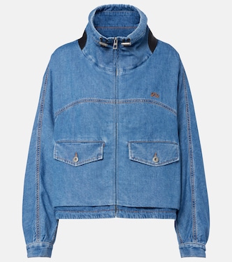Leather-trimmed denim jacket | Loewe