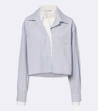 Striped cropped cotton poplin shirt  | Acne Studios
