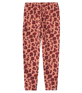 Leopard-print cotton blend leggings | Cozmo